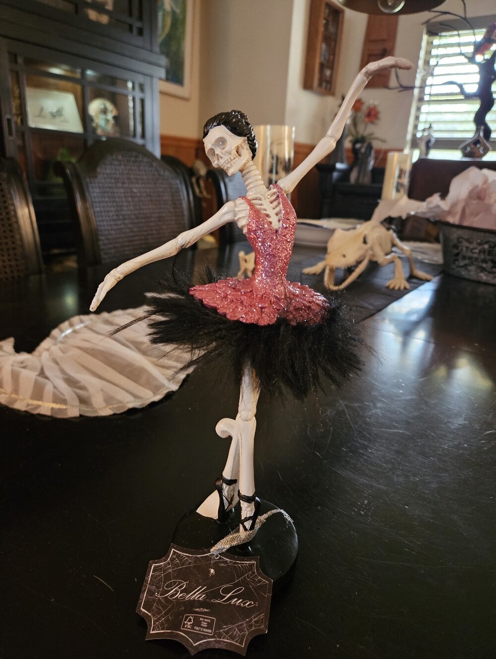 Bella Lux Halloween Skeleton Ballerina Figurine